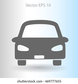 Flat car icon. Vector.
