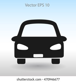Flat car icon. Vector.