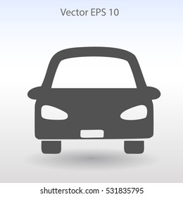 Flat car icon. Vector.