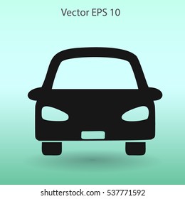 Flat car icon. Vector.
