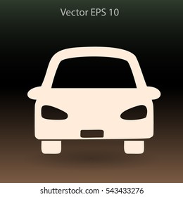Flat car icon. Vector.