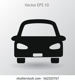 Flat car icon. Vector.