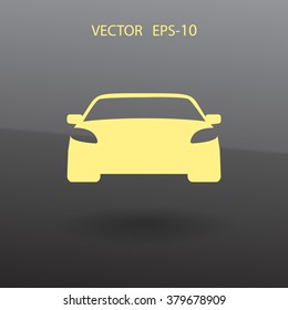 Icono de coche plano, ilustración vectorial