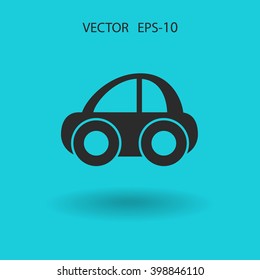 Icono de coche plano, ilustración vectorial