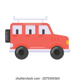 Diseño de iconos de jeep de coche plano, concepto de quadro 