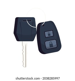 Flat car key on white background vector illustration
