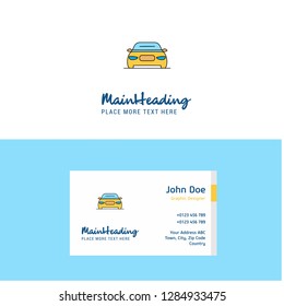Flat Car  Logo and Visiting Card Template. Busienss Concept Logo Design