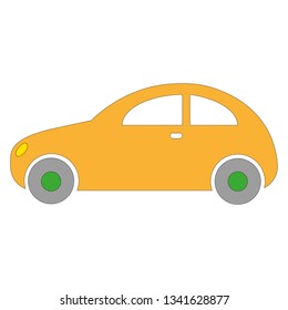 flat car on white background
