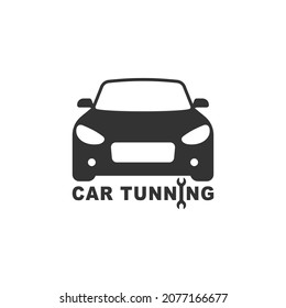 Flat Car tunning logo vector icon with white background