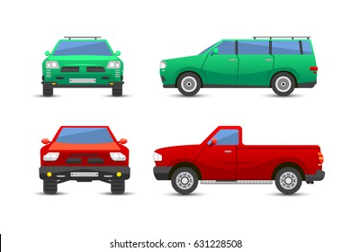 Flat car vehicle type design sign technology style vector generic classic business illustration isolated.