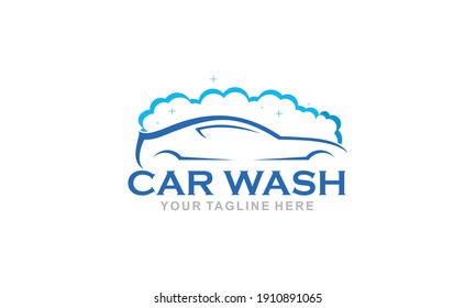 Fondo del logotipo del lavado de coches plano. Mejor logotipo