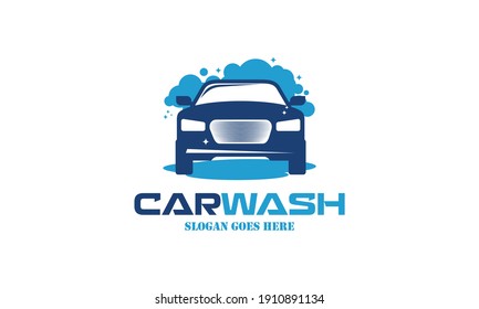 Flat car wash logo background. Best logo