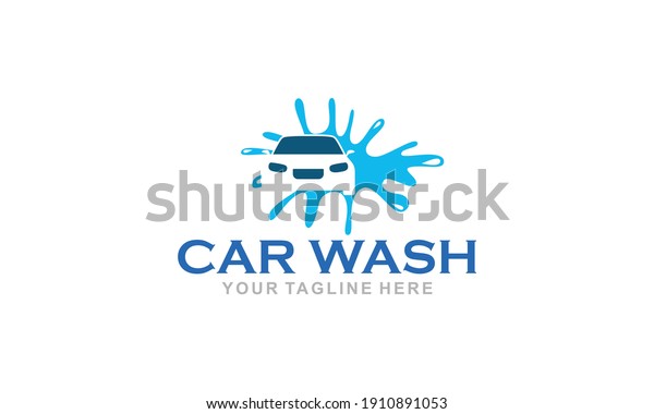 Flat car wash logo
background. Best logo