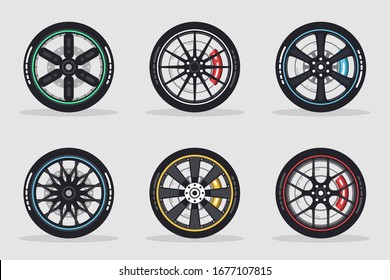 flat car wheels set collection