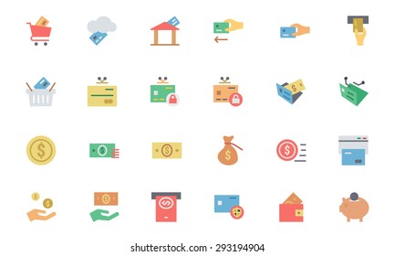 
Flat Card Payment Vector Icons 3
