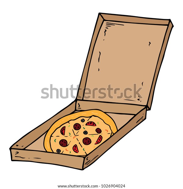 Flat Cardboard Box Open Box Delicious Stock Vector Royalty