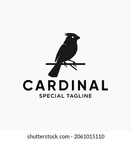 flat cardinal bird logo design