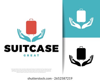 Icono de maleta de viaje de cuidado plano con el símbolo del corazón, perfecto para App turísticos, marcas de equipaje, guías de aeropuertos, temas de vacaciones o Sitios web de viaje. Estilo de Vector limpio, moderno y editable.