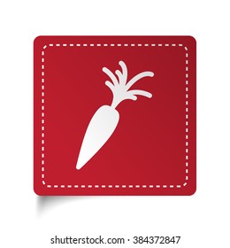 Flat Carrot icon on red sticker