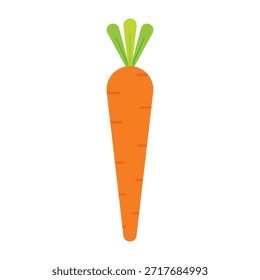 Icono de zanahoria plana ilustración vegetal simple aislado sobre fondo transparente.
