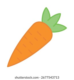 Flat Carrot Icon – Vector Illustration for Healthy Food or Vegan Concept