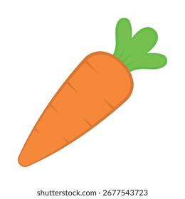Icono de zanahoria plana – Ilustración vectorial para comida saludable o concepto vegano