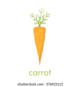 Flat carrot icon. Vector illustration of a cartoon simple carrot
