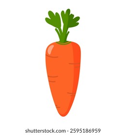 Flat carrot isolated on white. Autumn vegetable harvest. Easter design element. Vector.