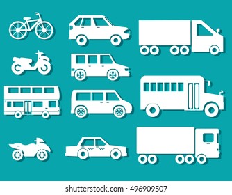 Flat cars concept set icon backgrounds illustration design. Tamplate for web and mobile