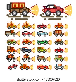 Flat cars at night for game application