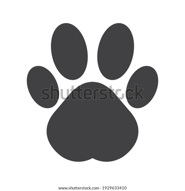 Flat cartoon animal footprint. Cat or dog paw\
web icon color editable