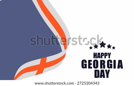Flat Cartoon Background. Georgia Day, February 12th