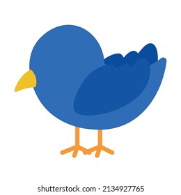 Flat cartoon Bird icon png for kids book learning and counting elements
