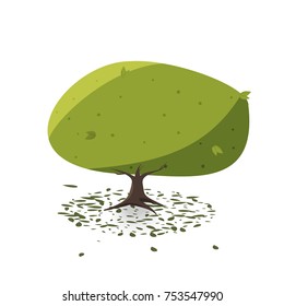 Flat cartoon bushe. Vector Illustration