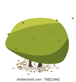 Flat cartoon bushe. Vector Illustration