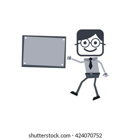 flat cartoon businessman