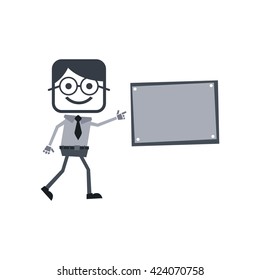 flat cartoon businessman