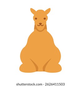 Ilustração plana do camelo do desenho animado - Vetor animal do deserto bonito para o tema Eid al-Adha e Safari
