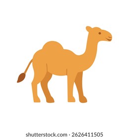 Ilustração plana do camelo do desenho animado - Vetor animal do deserto bonito para o tema Eid al-Adha e Safari