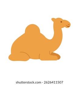 Ilustração plana do camelo do desenho animado - Vetor animal do deserto bonito para o tema Eid al-Adha e Safari