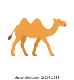 Ilustração plana do camelo do desenho animado - Vetor animal do deserto bonito para o tema Eid al-Adha e Safari