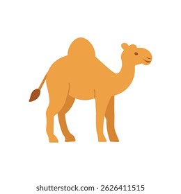Ilustração plana do camelo do desenho animado - Vetor animal do deserto bonito para o tema Eid al-Adha e Safari