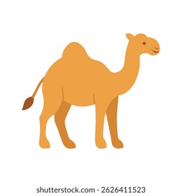 Ilustração plana do camelo do desenho animado - Vetor animal do deserto bonito para o tema Eid al-Adha e Safari