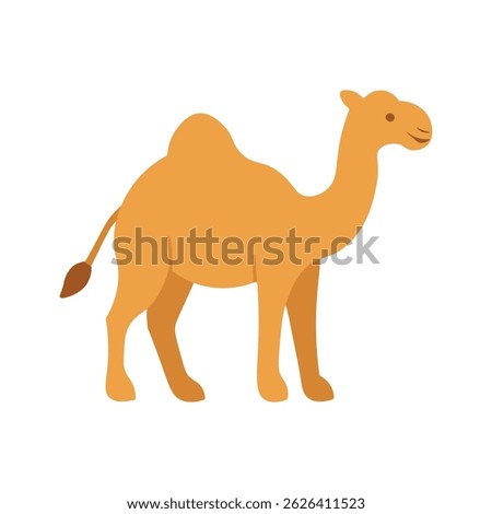 Flat Cartoon Camel Illustration – Cute Desert Animal Vector for Eid al-Adha and Safari Theme