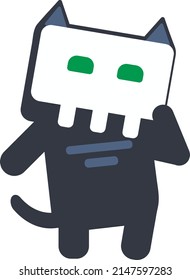 Flat cartoon cat vector illustration