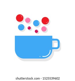 Flat cartoon character isolated on white background. Travel mug symbol icon. Mobile concept and web design 