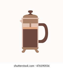 Flat cartoon colorful Coffee icon for your design.  