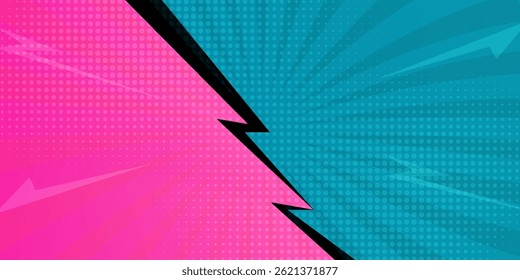 Flat cartoon comic background. Pop art comic background. Fight backgrounds comics style design. eps10