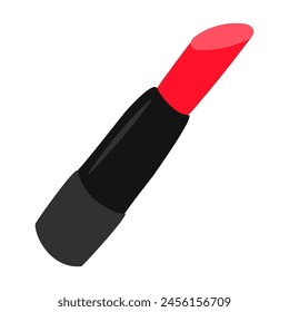 Flat cartoon cute red lipstick icon