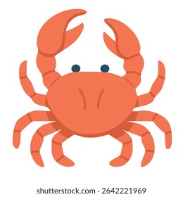 Flat cartoon fish with scales and fins. Vector marine illustration for ocean or summer design.